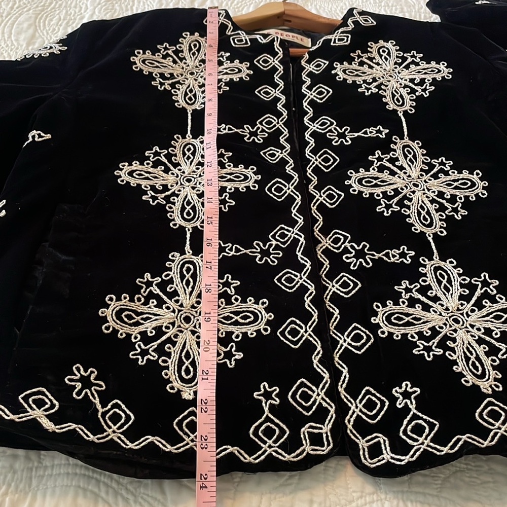 New Free People Mia Black Velvet Jacket size Small - Picture 15 of 16